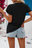 Plain Swiss Dot Double Ruffle Sleeves Top