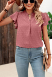 Swiss Dot Short Sleeves Plain Blouse