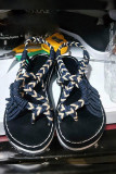 Colorful Rope Twist Knot Splicing Flat Sandals
