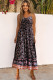 Multicolor Lace-up Front High Waist Floral Maxi Dress