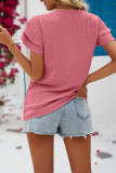 Plain Swiss Dot Double Ruffle Sleeves Top