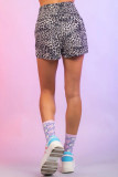 High Waist Elastic Fitness Leopard Shorts
