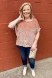 Pink Plus Size Ombre Glitter Leopard T-shirt