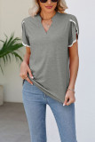 Plain V Neck Tulip Sleeves Top