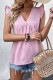 Plain V Neck Flutter Sleeves Babydoll Top