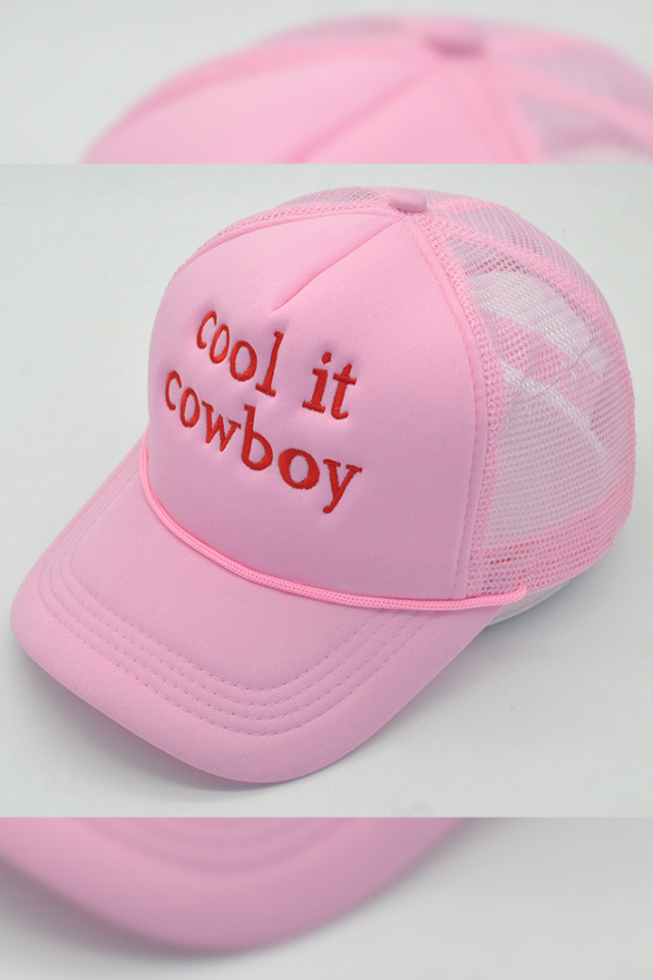 Pink Cool It Cowboy Baseball Hat MOQ 3pcs