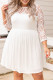 White Plus Size Lace Mesh Splice Babydoll Dress