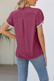 Plain V Neck Tulip Sleeves Top