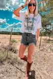 Black High Rise Crossover Waist Denim Shorts