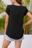 V Neck Puff Chiffon Top