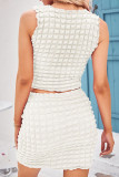 Plain Sleeveless Top and SHort Dress 2PCS Set
