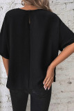 Twist Knot Plain Batwing Sleeves Blouse