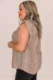 Multicolor Floral Embroidered Short Sleeve Plus Size Top