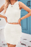 Plain Sleeveless Top and SHort Dress 2PCS Set