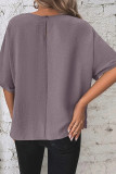 Twist Knot Plain Batwing Sleeves Blouse