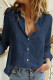 Blue Textured Solid Color Basic Shirt