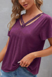 Crisscross Straps Plain Ruffle Top