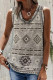 Grey Aztec Print Sleeveless Tank Top