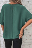 Twist Knot Plain Batwing Sleeves Blouse