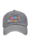 Washed Letter Embroidery Baseball Hat