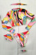 Printed Zipper Down Long Sleeves Bikini Set with Headband