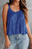 Sequin Glitter Sleeveless Plain Tank Top