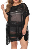 Plus Size Eyelet Beach Cover Up Kimono