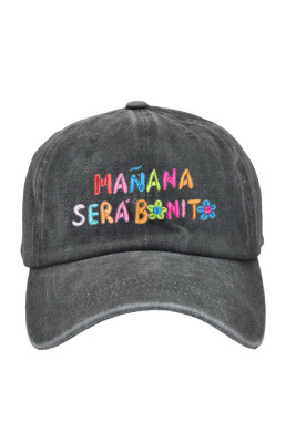 Washed Letter Embroidery Baseball Hat