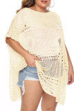 Plus Size Eyelet Beach Cover Up Kimono