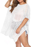 Plus Size Eyelet Beach Cover Up Kimono