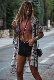 White Vintage Floral Print Ethnic Open Front Kimono