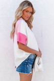 Rose Collared Neck Color Block Polo Shirt