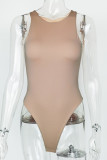 Plain Seamless Sleeveless Bodysuit