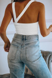 Sleeveless Knitting Plain Slim Vest Tank Top