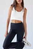 Plain Ribbed Knitting Sleeveless Crop Top