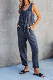 Sleeveless Denim One Piece Jumpsuit