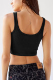 Plain Ribbed Knitting Sleeveless Crop Top