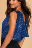 Sequin Glitter Deep V Neck Bodysuit