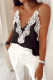Black Lace Splicing Spaghetti Straps Vest