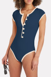 Ribbed Knitting One Piece Bodysuit