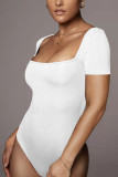 Plain Square Neck SHort Sleeves Bodysuit
