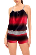 Color Block Striped Cami Tankinit Set