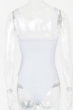 Ribbed Knitting Spaghetti Bodysuit