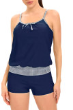 Color Block Striped Cami Tankinit Set