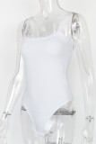 Ribbed Knitting Spaghetti Bodysuit