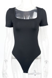 Plain Square Neck SHort Sleeves Bodysuit