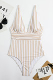 Stripes Contrast One Piece Swimsuit