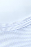 One Shoulder Plain Ribbed Knitting Crop Top