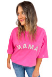 Rose Rhinestone MAMA Graphic T Shirt