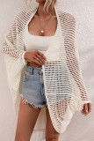 Hollow Out Plain Knitting Cover Up